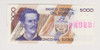 Billete Ecuador 5000 Sucres Prueba Año 1995 Sin Circular 0