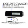 Gravador De Voz Com Entrada Usb Gravar Sons Pen Drive Mini 4