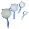 Kit Peneira Plástico Azul 4 Peças Mini Pequena Média Grande 1