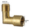 Codo Conexion De Bronce 3/8 Hembra A 3/8 Macho Para Virola 1