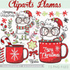 Kit Cliparts Llamas Navidad Imagenes Png Navideños #n110 1