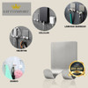 Suporte Gancho Aço Inox Adesivo Aparelho Barbear Multiuso 5
