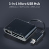 Cartão Micro Usb Hub Para Micro Usb Micro Usb2.0+sd+tf 3 Em 3