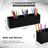 Portalapices Jetec 6 Compartimentos Negro Multiusos 1