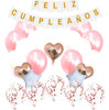Pack Set Decoración Cotillón Inflable Color Gold Rose, Blanc 0
