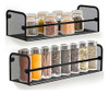 Greenco Wall Mount Single Tier Mesh Spice Rack Black Set 2 0