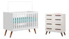 Jogo De Quarto Bebê Berço E Cômoda Branco Retrô Plus Leartam 5