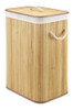 Cesto Ropa De Bambú Con Funda Y Tapa Rectangular 0