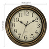 Foxtop Reloj De Pared Retro Dorado De 12 Pulgadas, Silencios 5