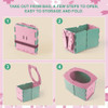 Balde De Vaso Sanitário Dobrável Portátil Leve Vaso Rosa 3