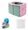 Balde De Vaso Sanitário Dobrável Portátil Leve Vaso Rosa 4
