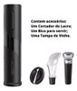 Kit Abridor De Vinhos Saca Rolhas Elétrico Automático 6