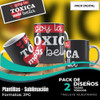 Diseños Plantillas Para Tazas Tóxicos Sublimación M2 1