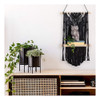 Kaltek - Estante De Macramé Negro Con Diseño De Flores, E. 3