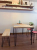 Mesa Y Banco Con Patas Hairpin, Hierro Y Madera , Durarte.uy 0
