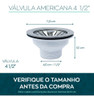 Kit Valvula Americana 4 1/2 Inox E Sifao Sanfonado Cozinha 2