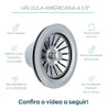 Kit Valvula Americana 4 1/2 Inox E Sifao Sanfonado Cozinha 6
