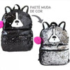 Mochila Paetê Cachorro Preto E Prata Cg2034 - Clio Style 1