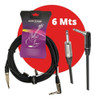 Cable Para Guitarra Bajo Roxtone Plug A Plug Angular 6 Mts 2