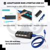 Cabo Usb 3.0 Hub 4 Portas Divisor Alta Velocidade Switch Led 3