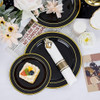 Wdf Partyware 350 Platos De Plástico Negro Y 1