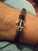 Pulsera De Cuero E Hilo Regulable Mini Dije Ancla 0