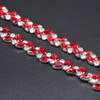 Tira De Strass Y Cristales 15mm X 90cm Rojo Blanco 2