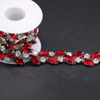 Tira De Strass Y Cristales 15mm X 90cm Rojo Blanco 5