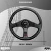 Volante Auto Universal Deportivo Tuning 3 Rayos 38cm 380mm 4