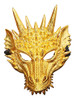 Máscara Facial De Dragão 3d, Fantasia De Halloween, Ouro 3