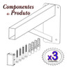 03 Suportes Pia Granito Branco Parafusar Grapa Robusto 60 Cm 1