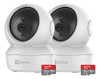 Kit X2 Camara Seguridad Domo Wifi Ezviz + 2 Memorias Sd 64gb 0