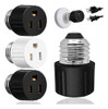 3 Paquetes De Adaptador De Enchufe De Toma De Luz De 3 Clavi 0