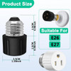 3 Paquetes De Adaptador De Enchufe De Toma De Luz De 3 Clavi 2