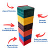 Jogo Caiu Perdeu Torre Equilíbrio Color Mdf 54pçs + Suporte 5