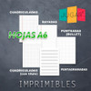 Kit Hojas A6 Rayadas Cuadriculadas Bullet Imprimibles 2