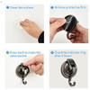 Ganchos De Baño, Cocina Con Ventosa Al Vacio, 4u. Negro Gun 4