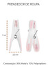 Prendedor De Roupa Formato Anatomico Rosa Kit 12un 2