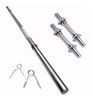 Barra Maciza 1,70 + 2 Mancuernas Rosca Cromado Importado Fdn 0