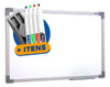 Lousa Quadro Branco Alumínio 0,3m X 0,4m 4 Canetas Apagador 0