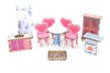 Kit 40 Mini Móveis Mdf Colorido Decorado Casinha Miniaturas 3