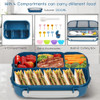 Caja De Lunch Bento, 4 Compartimentos, 1300ml, Seguro Microo 3