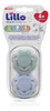 Kit 2 Chupetas Candy Bico Redondo Em Silicone 6m+ Azul Lillo 5