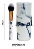 Estuche Simil Cuero Con Set De 10 Pinceles Para Maquillaje 2