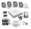 Kit 4 Camaras Hikvision Colorvu Color Noche Dvr 4ch + Disco 0