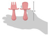 Kit Talher Silicone Garfo E Colher Introdução Alimentar Rosa 4