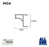 Perfil Manija Tirador Aluminio Oculta Grupo Euro Moa X 3mts 2