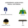 Kit 5 Cabo De Vassoura Aluminio 1,20 Metros Rosca Universal 1