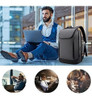 Mochila Impermeable Con Usb Gris (tres Bolsillos) 5