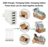 Estacin De Carga Beebo De Bamb Para Mltiples, Cargador Usb D 6